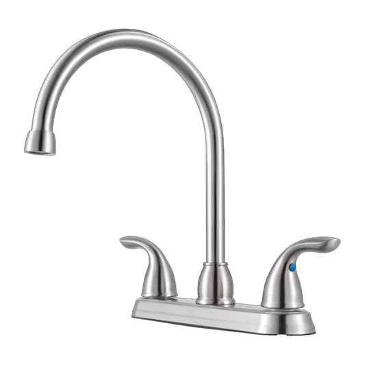 Pfister G136-200S Pfirst Series Two Handle Kitchen Faucet - Stainless Steel - Faucetiy