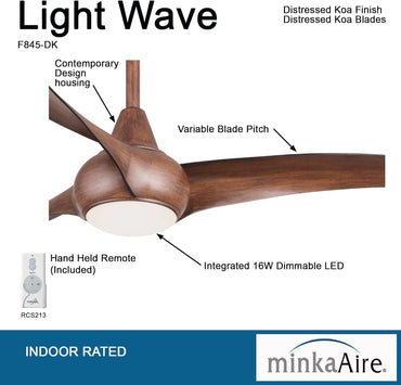 MINKA-AIRE F845 Variable Blade Pitch,Integrated 16W Dimmable Led 