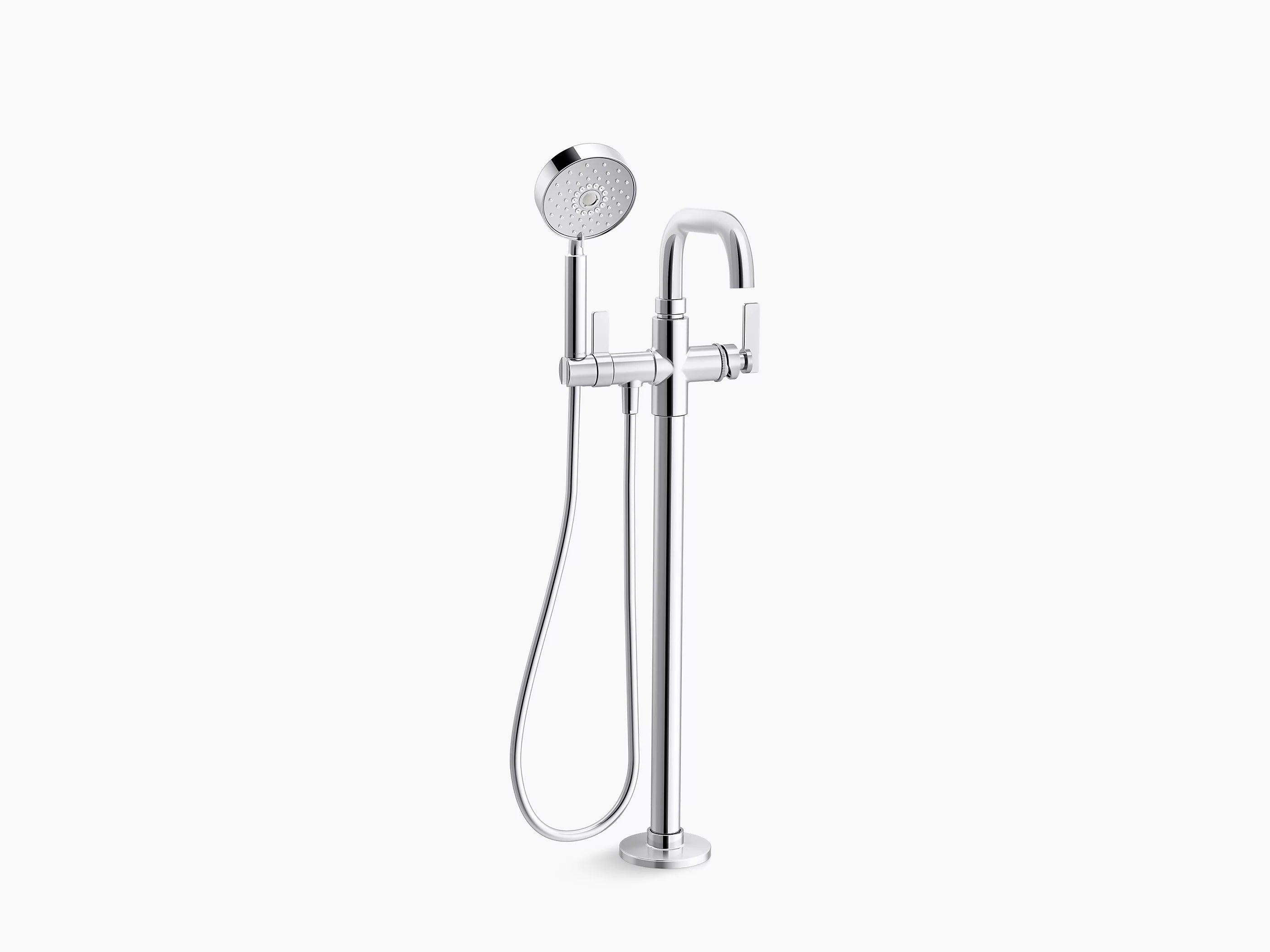 Kohler K-T35924-4 Floor Mounted Tub Filler With Hand Shower In Chrome