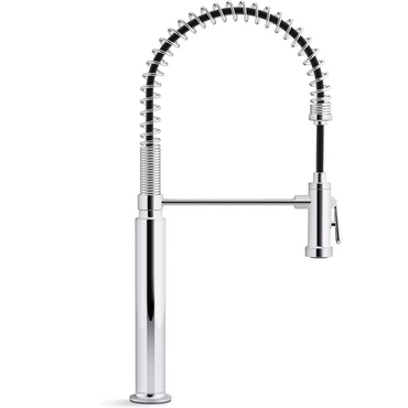 Kohler Edalyn K-28360-CP  Single Hole Pre-Rinse Pull Down Kitchen Faucet with Sweep Spray, DockNetik, and MasterClean Technologies - Chrome Polished