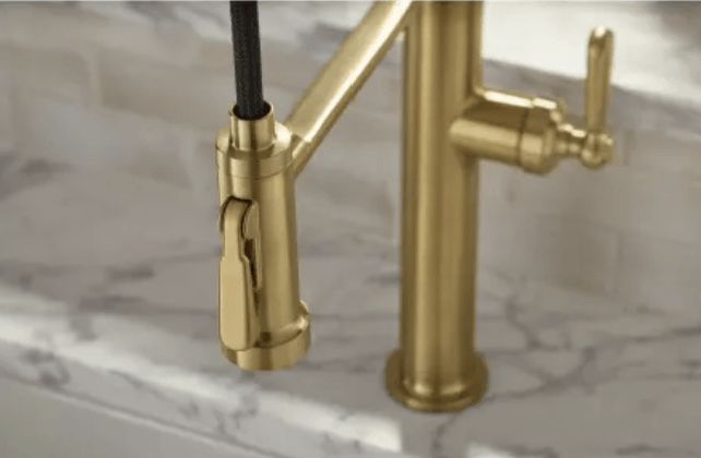 Kohler K-28360-2MB Edalyn Single Hole Pre-Rinse Pull Down Kitchen Faucet - Moderne Brass - Faucetiy