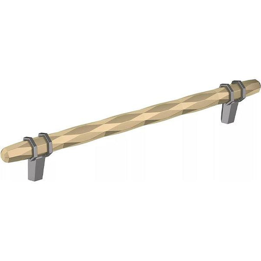 Amerock London 8 Inch  Bar Cabinet Pull-Golden Champagne / Black Chrome