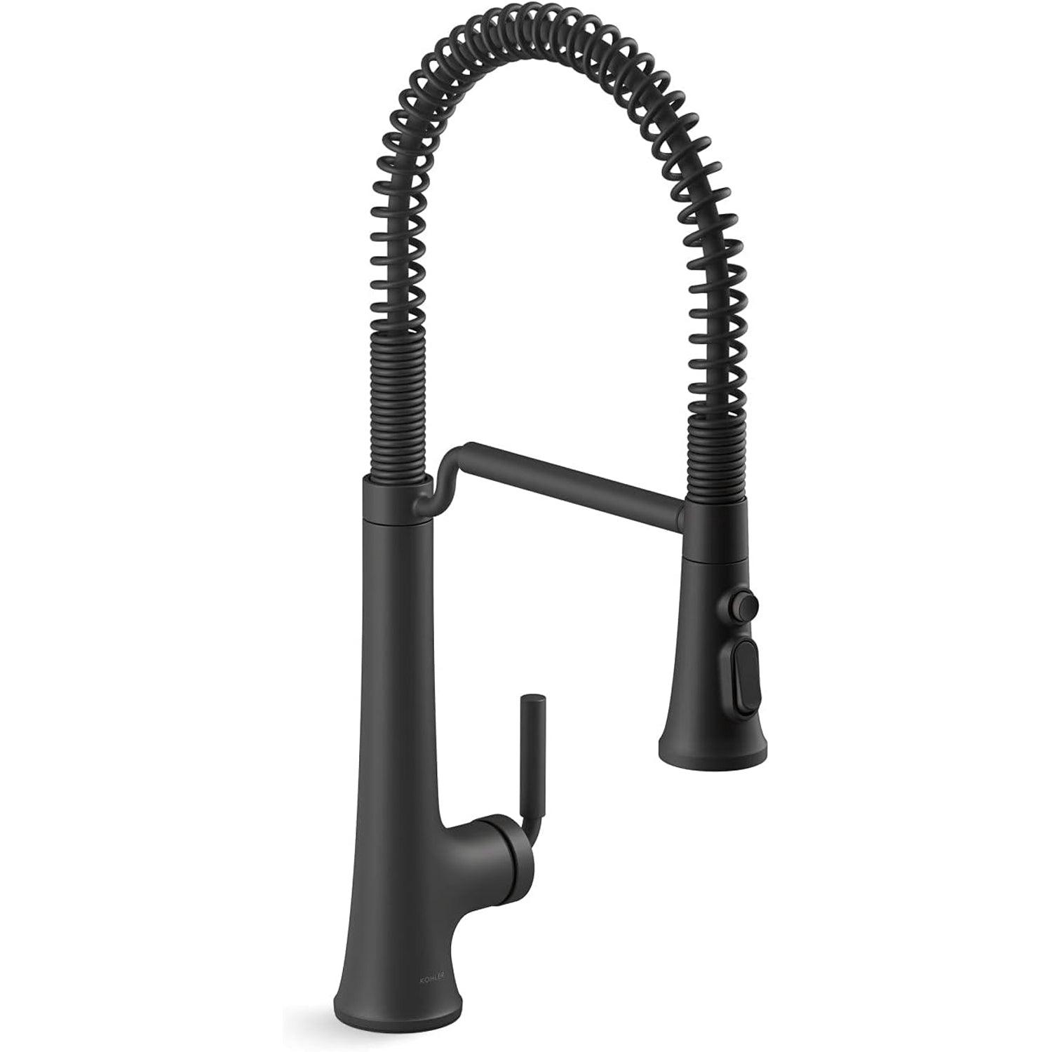 Kohler K-23765 Pull Down Semi Professional With Pre Rinse Feature In Black