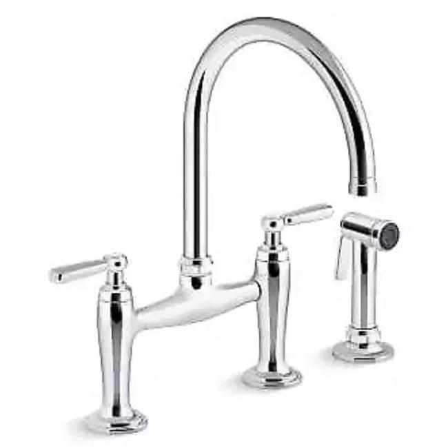 Kohler K-28356-CP - Edalyn By Studio McGee Bridge Kitchen Faucet - Polished Chrome - Faucetiy