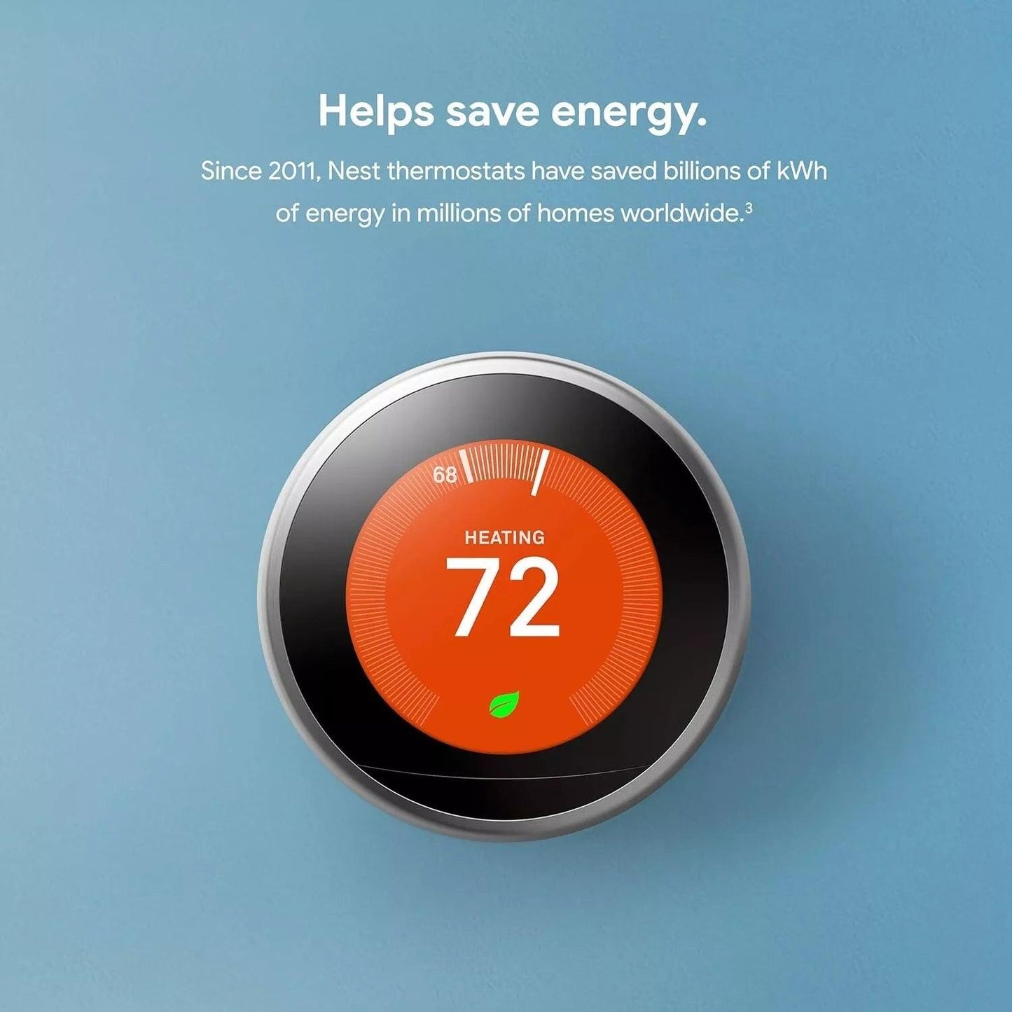 Google Nest 3rd Gen Learning WIFI Thermostat Stainless Steel T3007ES A+ - Faucetiy