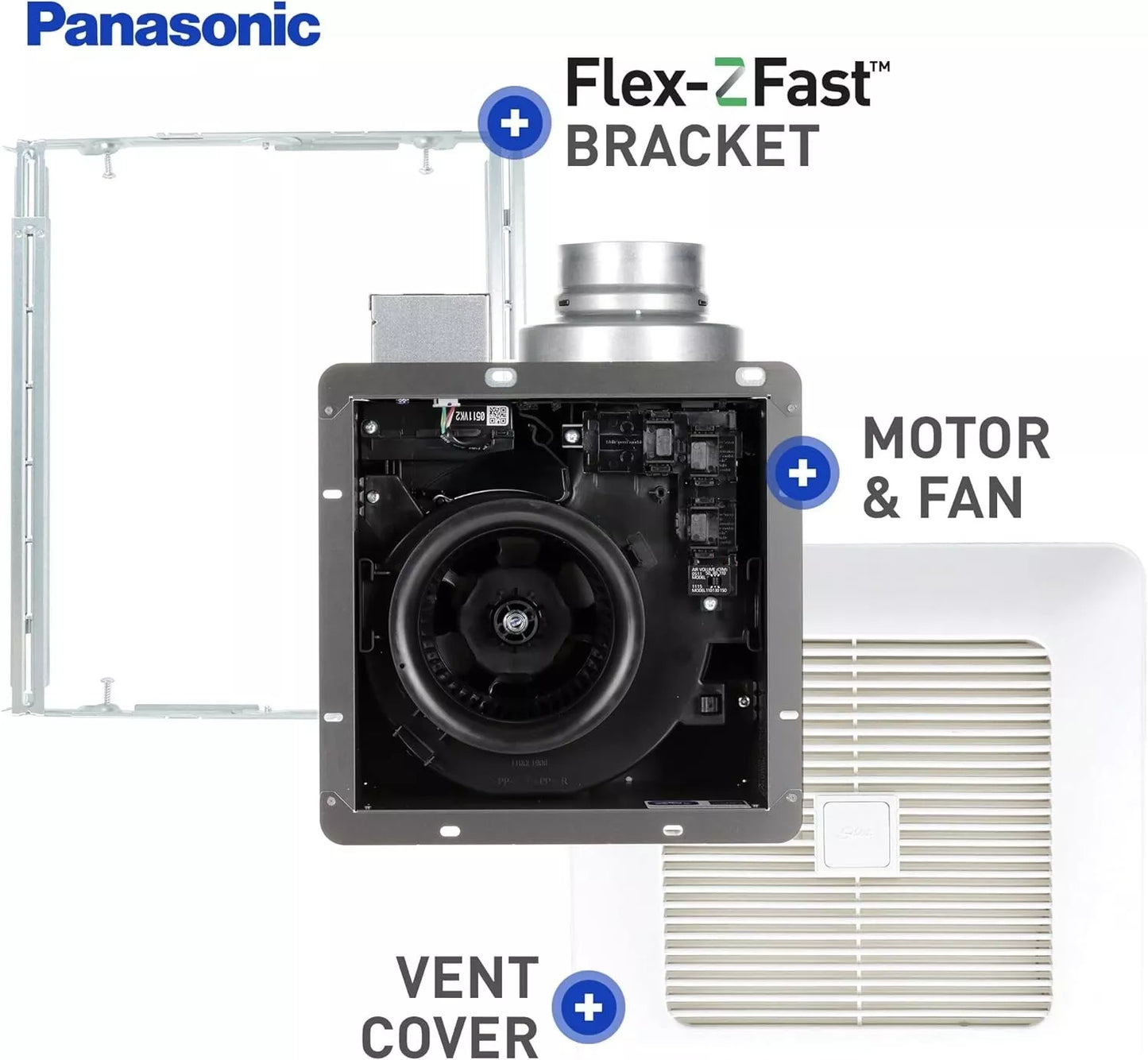Panasonic FV-0511VKS2  WhisperGreen Sone Ceiling Mounted Energy Star Rated Bathroom Fan with Integrated Multi-Speed