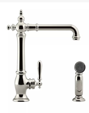 Kohler K-99265-SN Artifacts Kitchen Sink Faucet Side Spray Polished Nickel