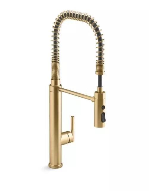 Kohler K-24982 Kitchen Sink Faucet In Gold With Sweep Spray