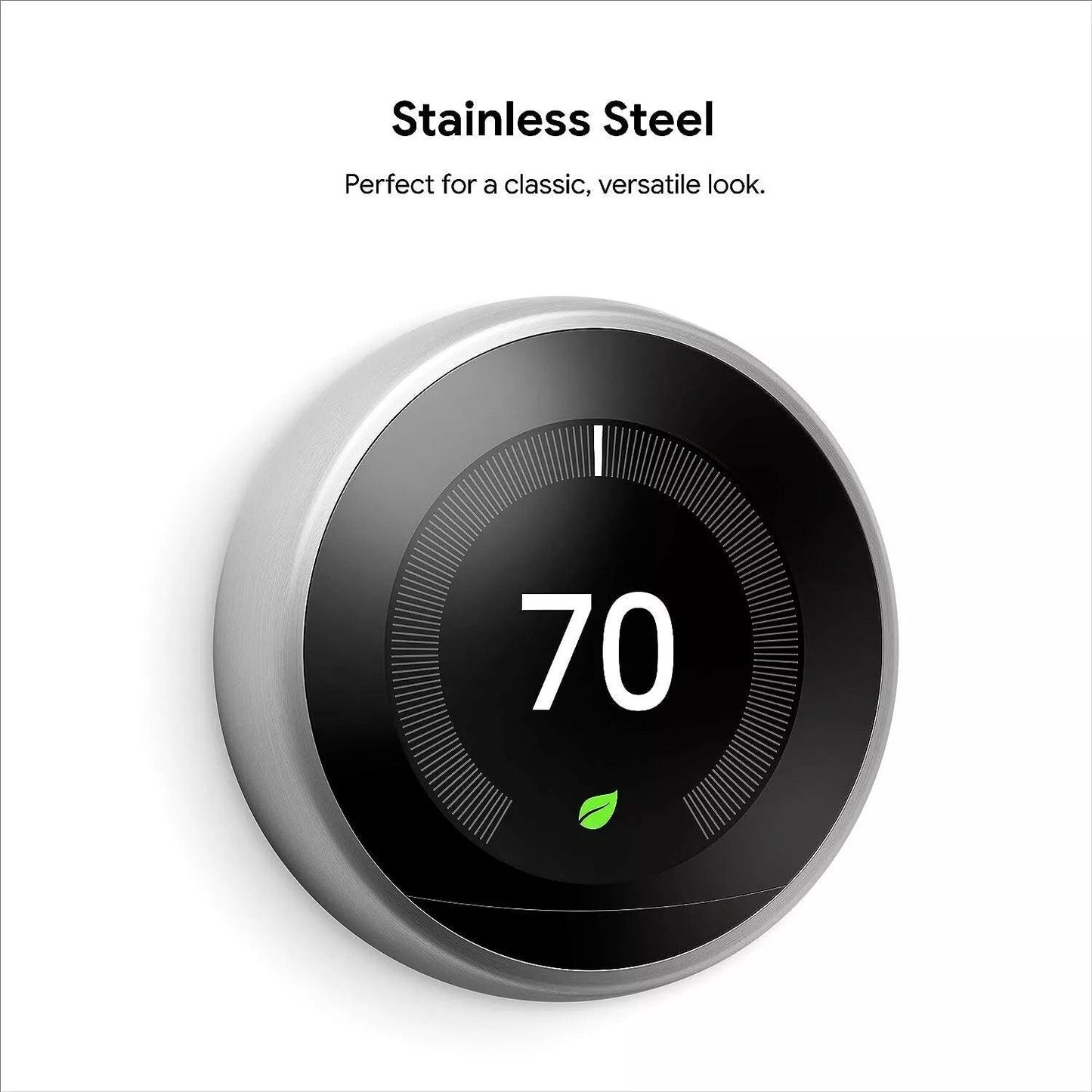 Google Nest 3rd Gen Learning WIFI Thermostat Stainless Steel T3007ES A+ - Faucetiy