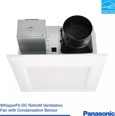 Panasonic FV-0511VFC1  WhisperFit DC 110 CFM 1.2 Sone Humidity Sensing Ceiling Mounted Bath Exhaust Fan with Energy Star Rating