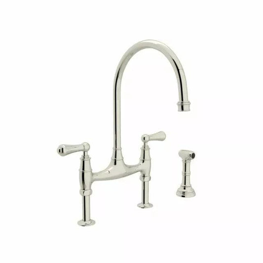 Rohl Perrin and Rowe U.4719L-2 Georgian Era Widespread Bridge - Polished Nickel - Faucetiy