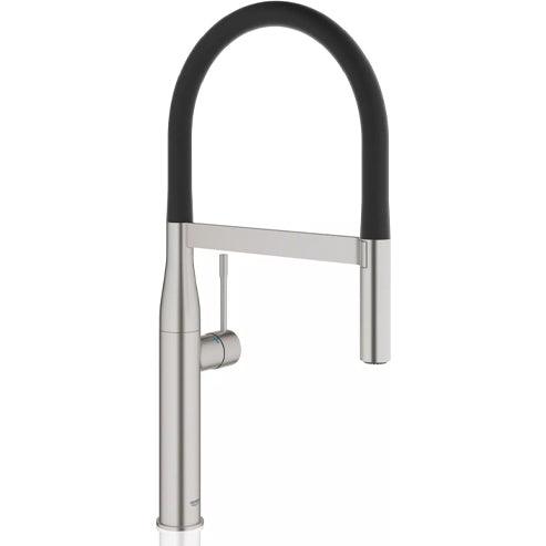 Grohe 30295DC0 Essence 1.75 GPM 1 Hole Pull Out Kitchen Faucet - Stainless Steel - Faucetiy