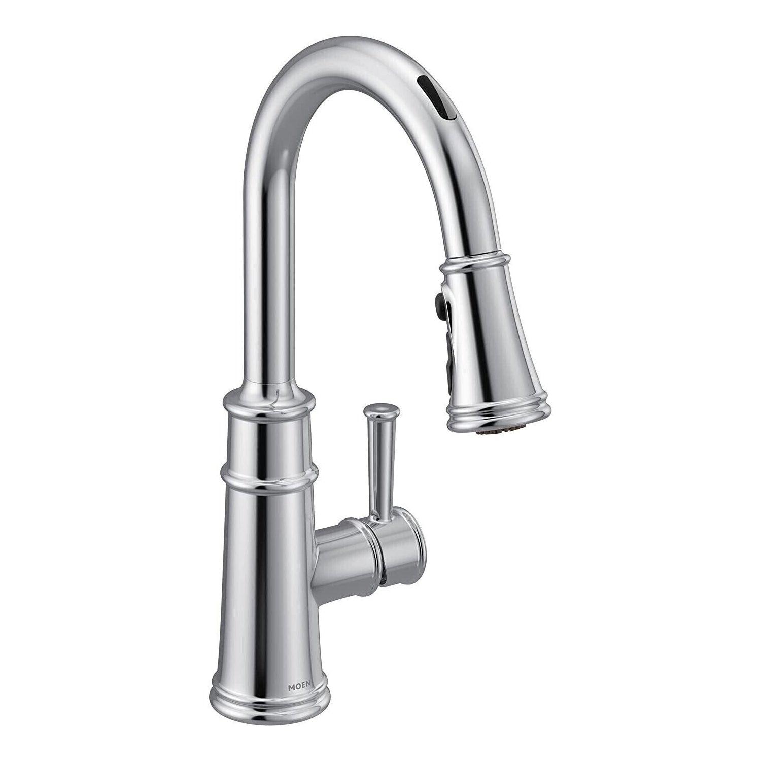 Moen 7260EVC Belfield SMART Kitchen Faucet Touchless & Voice Activated - Chrome - Faucetiy